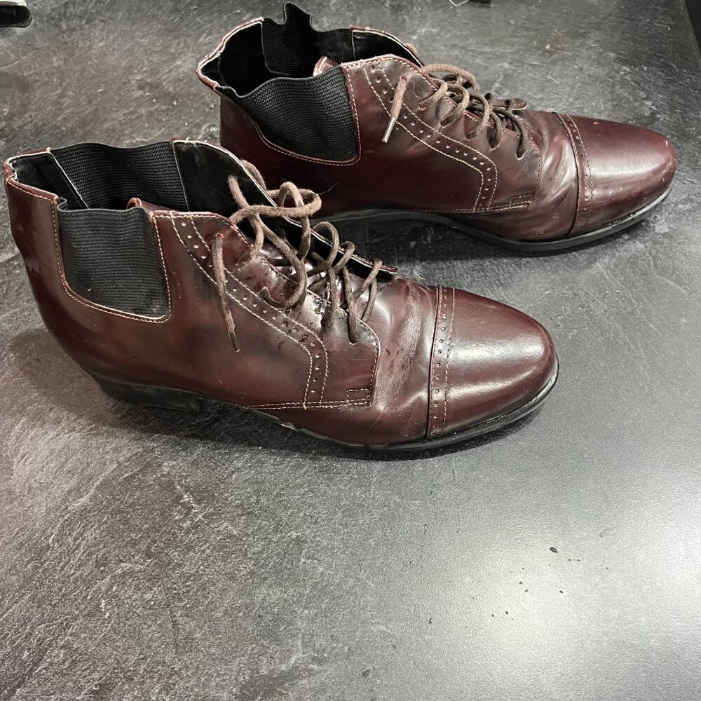Ariat Burgundy Leather Ankle Boot Lace Up Women 8.5 Equestrian Riding Style Y2K